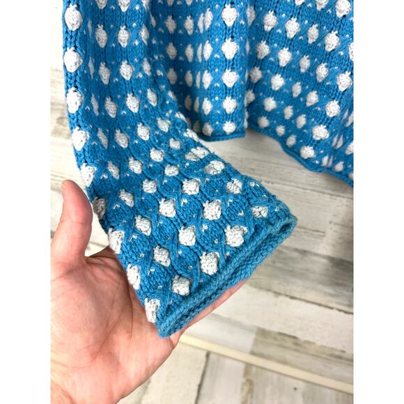 Anthropologie Sleeping on Snow Womens Medium Blue Gray Popcorn Pullover Sweater - Picture 9 of 9